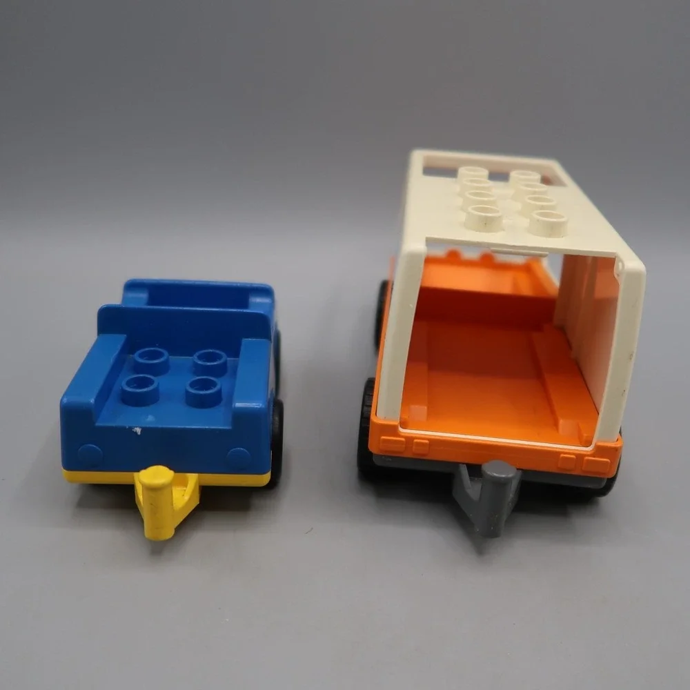 Vintage Lego Duplo Ambulance, Blue Car, and Pig Farm Animal Toy Lot
